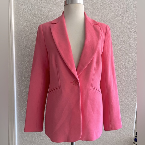 Trina Turk Bright Pink Blazer Suit Jacket Women’s Size 8 - Picture 1 of 5